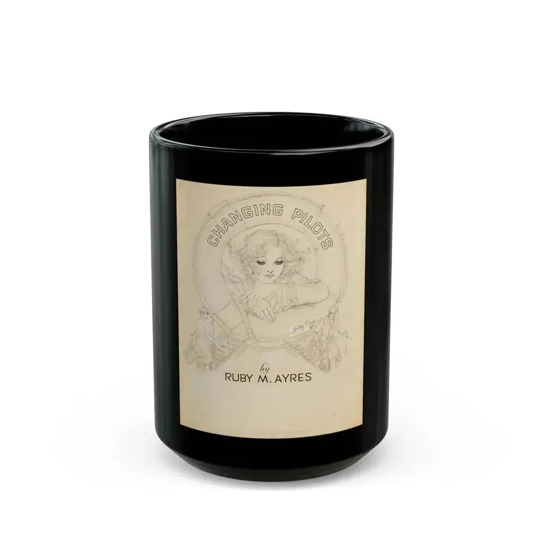 Changing Pilots, All-Story illustration, March 15, 1932 - Black Coffee Mug 15oz - Go Mug Yourself