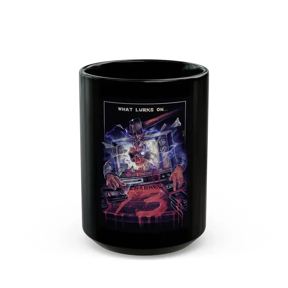 CHANNEL 13 1987 Movie Poster - Black Coffee Mug 15oz - Go Mug Yourself