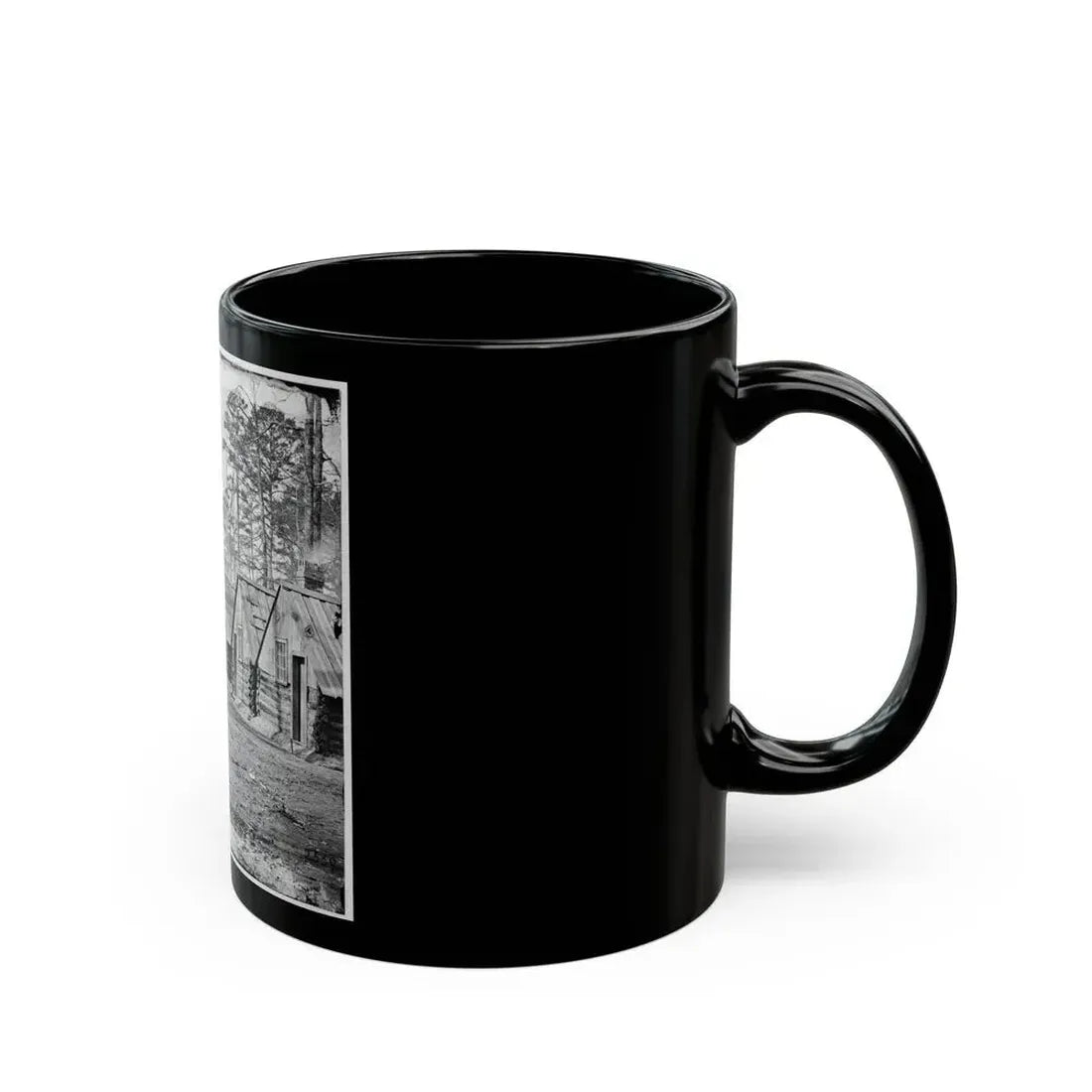 Chapin's Bluff, Virginia (Vicinity). Soldier's Quarters At Chapin's Farm (U.S. Civil War) Black Coffee Mug - Go Mug Yourself