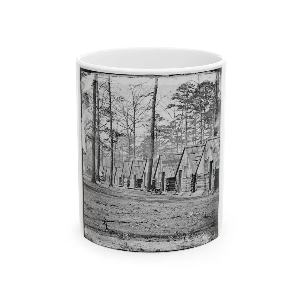 Chapin's Bluff, Virginia (Vicinity). Soldier's Quarters At Chapin's Farm (U.S. Civil War) White Coffee Mug-11oz-Go Mug Yourself