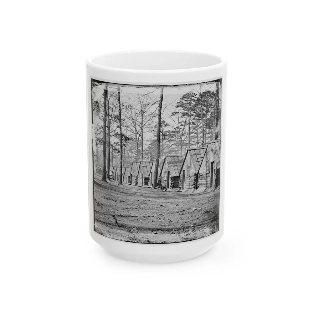 Chapin's Bluff, Virginia (Vicinity). Soldier's Quarters At Chapin's Farm (U.S. Civil War) White Coffee Mug-15oz-Go Mug Yourself