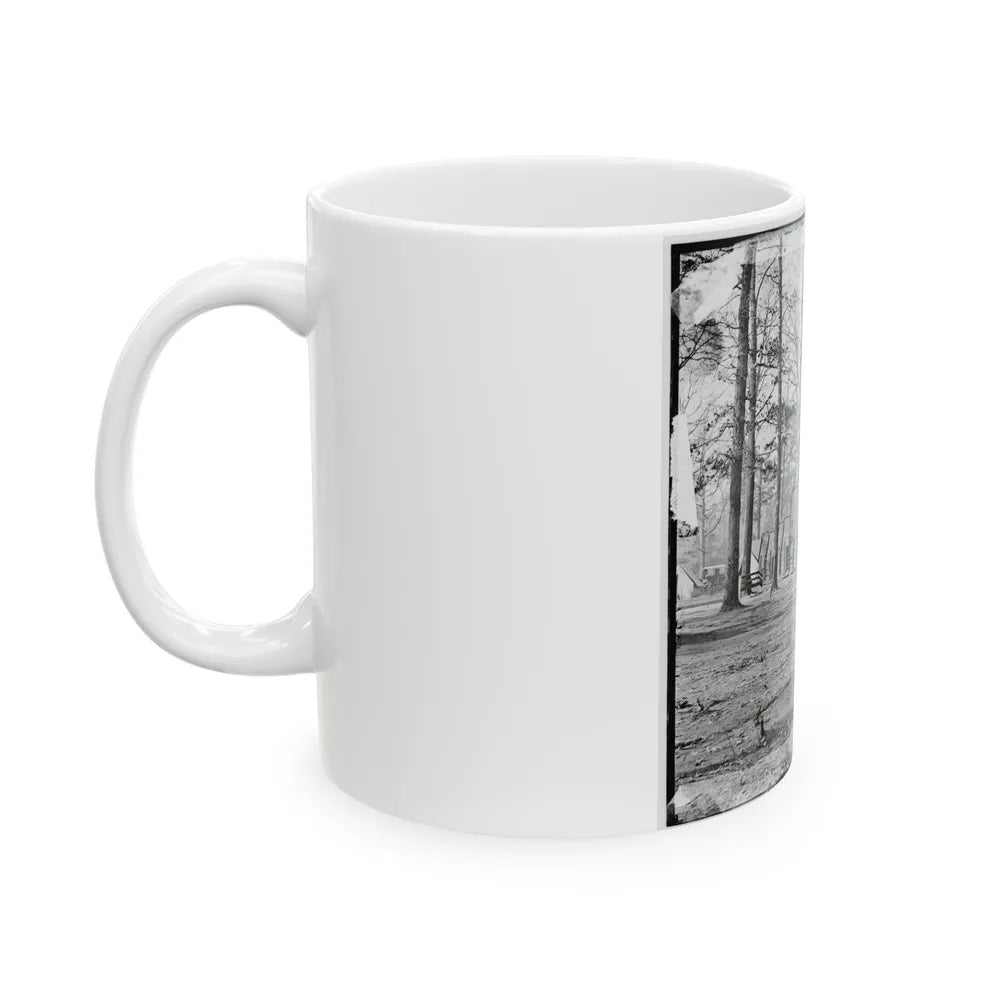 Chapin's Bluff, Virginia (Vicinity). Soldier's Quarters At Chapin's Farm (U.S. Civil War) White Coffee Mug-Go Mug Yourself