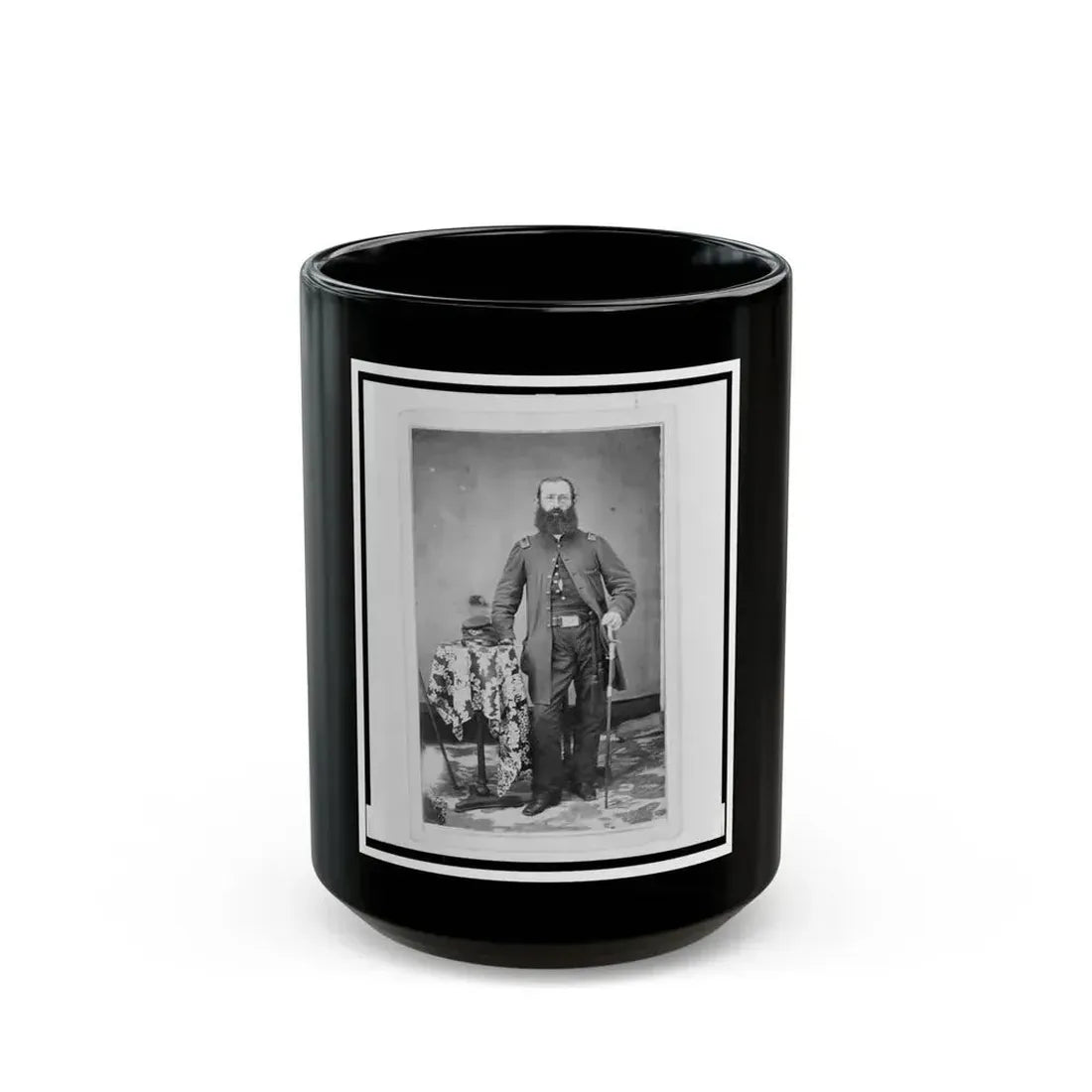 Chaplain Charles A. Fischer Of The 32nd Indiana Regiment, Full-Length Portrait, Standing, Facing Front (U.S. Civil War) Black Coffee Mug 15oz - Go Mug Yourself