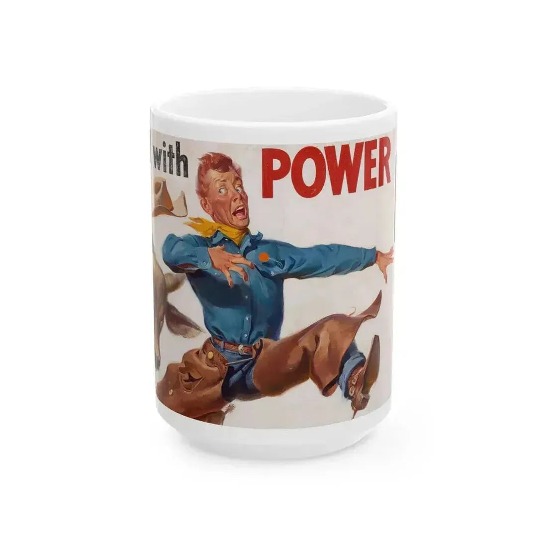 Charged with Power, Atlas Battery advertisement - White Coffee Mug 15oz - Go Mug Yourself