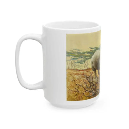 Charging Rhinoceros - White Coffee Mug - Go Mug Yourself