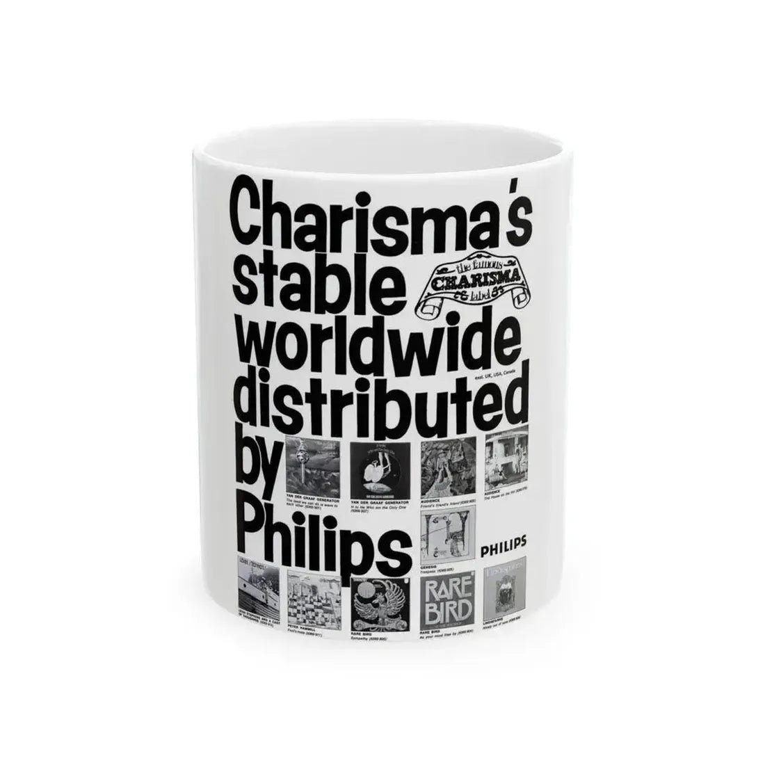 Charisma Records (Music Poster) White Coffee Mug 11oz - Go Mug Yourself