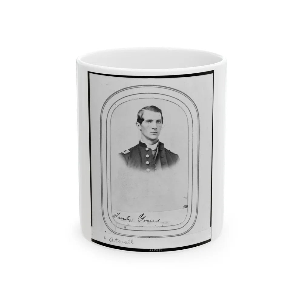 Charles A. Atwell, Bust Portrait, Facing Right, Wearing Military Uniform (U.S. Civil War) White Coffee Mug-11oz-Go Mug Yourself