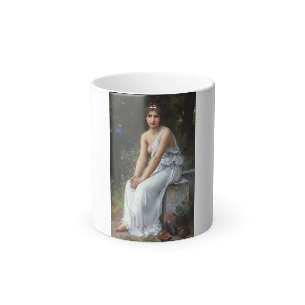 Charles Amable Lenoir (1861-1903) Beauty in a Garden - Oil on Canvas 1903 - Color Changing Mug 11oz-11oz-Go Mug Yourself