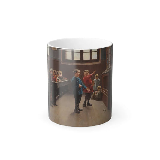 Charles Bertrand d'Entraygues (1851-1914) Concert in the Classroom - Oil on Canvas - Color Changing Mug 11oz-11oz-Go Mug Yourself