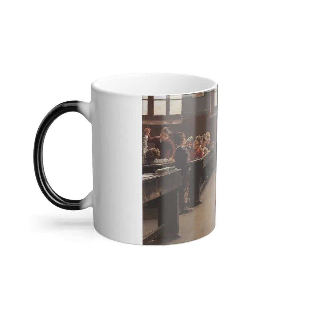 Charles Bertrand d'Entraygues (1851-1914) Concert in the Classroom - Oil on Canvas - Color Changing Mug 11oz-Go Mug Yourself