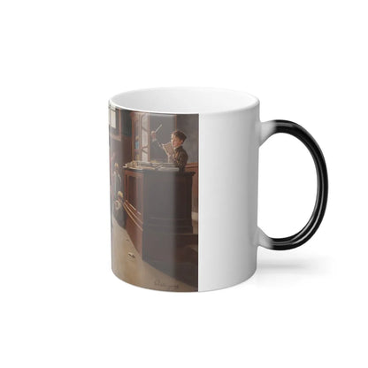 Charles Bertrand d'Entraygues (1851-1914) Concert in the Classroom - Oil on Canvas - Color Changing Mug 11oz-Go Mug Yourself