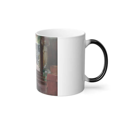 Charles Courtney Curran (1861-1942) At the Sculpture Exhibition - Oil on canvas 1895 - Color Changing Mug 11oz-Go Mug Yourself