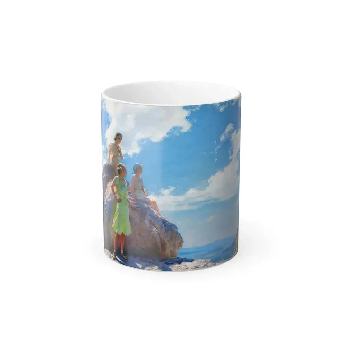 Charles Courtney Curran (1861-1942) Bear Cliff Rocks - Oil on canvas 1930 - Color Changing Mug 11oz Default Title 11oz - Go Mug Yourself