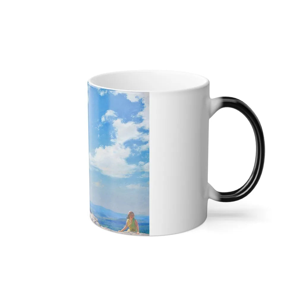 Charles Courtney Curran (1861-1942) Bear Cliff Rocks - Oil on canvas 1930 - Color Changing Mug 11oz-Go Mug Yourself