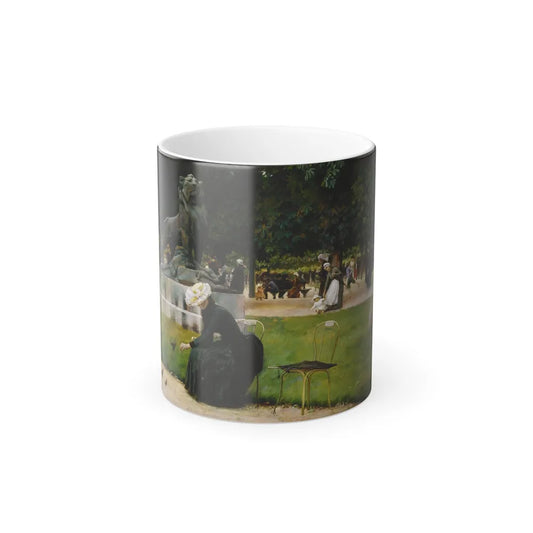 Charles Courtney Curran (1861-1942) In the Luxembourg (Garden) - Oil on Panel 1889 - Color Changing Mug 11oz-11oz-Go Mug Yourself