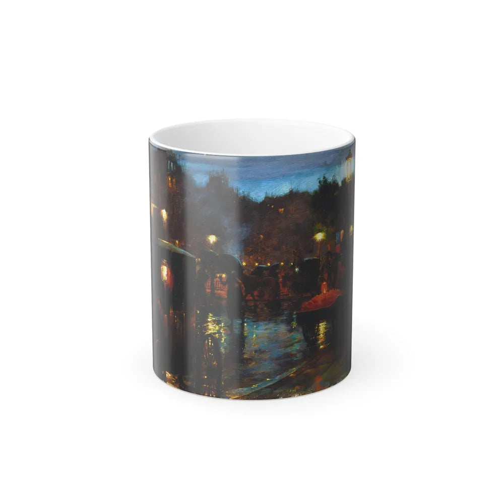 Charles Courtney Curran (1861-1942) Paris at Night - Oil on Panel 1889 - Color Changing Mug 11oz-11oz-Go Mug Yourself