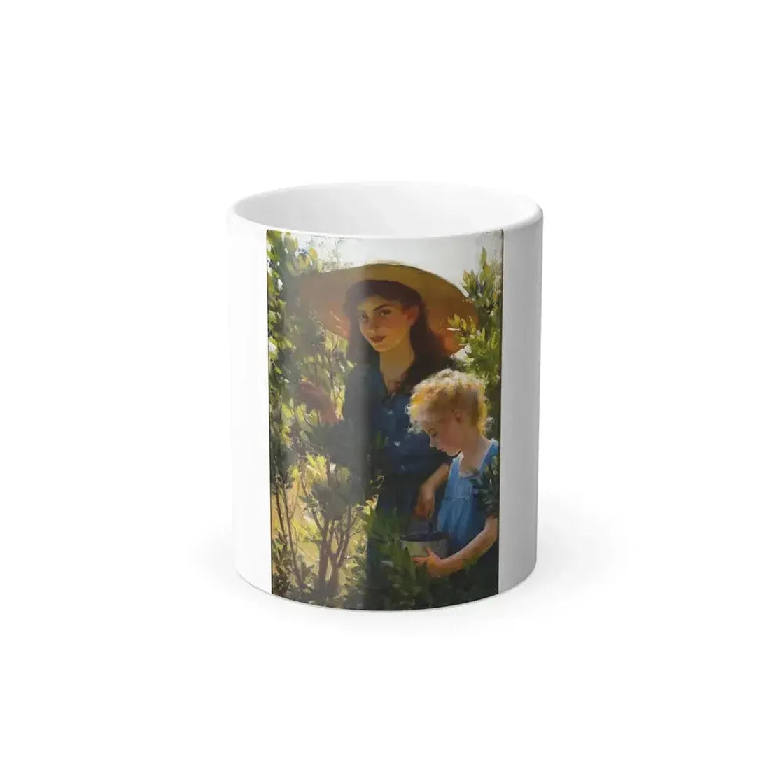 Charles Courtney Curran (1861-1942) Picking Blueberries - Oil on Canvas 1909 - Color Changing Mug 11oz 11oz - Go Mug Yourself