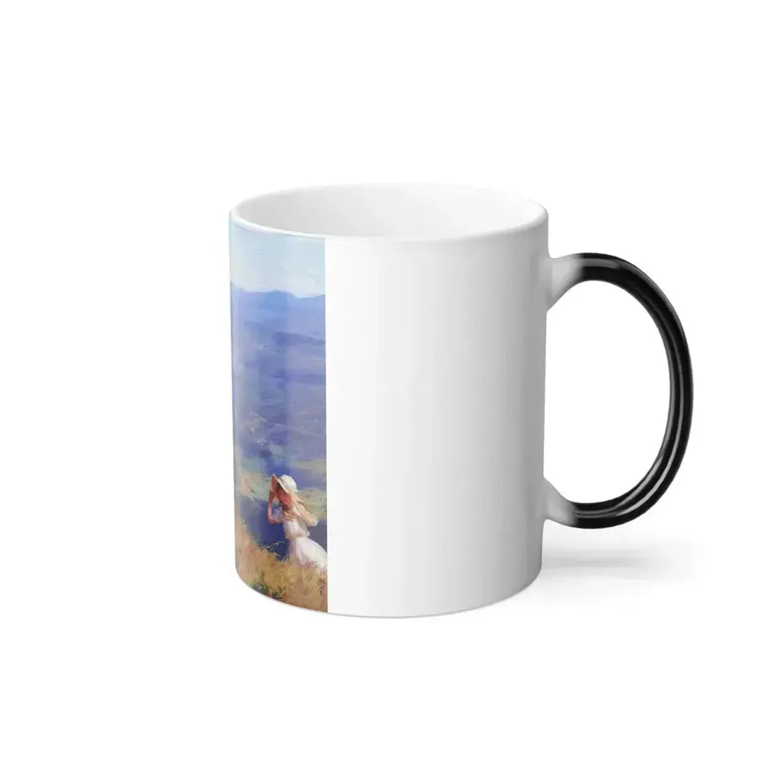 Charles Courtney Curran (1861-1942) The West Wind -  Oil on masonite 1918 - Color Changing Mug 11oz - Go Mug Yourself
