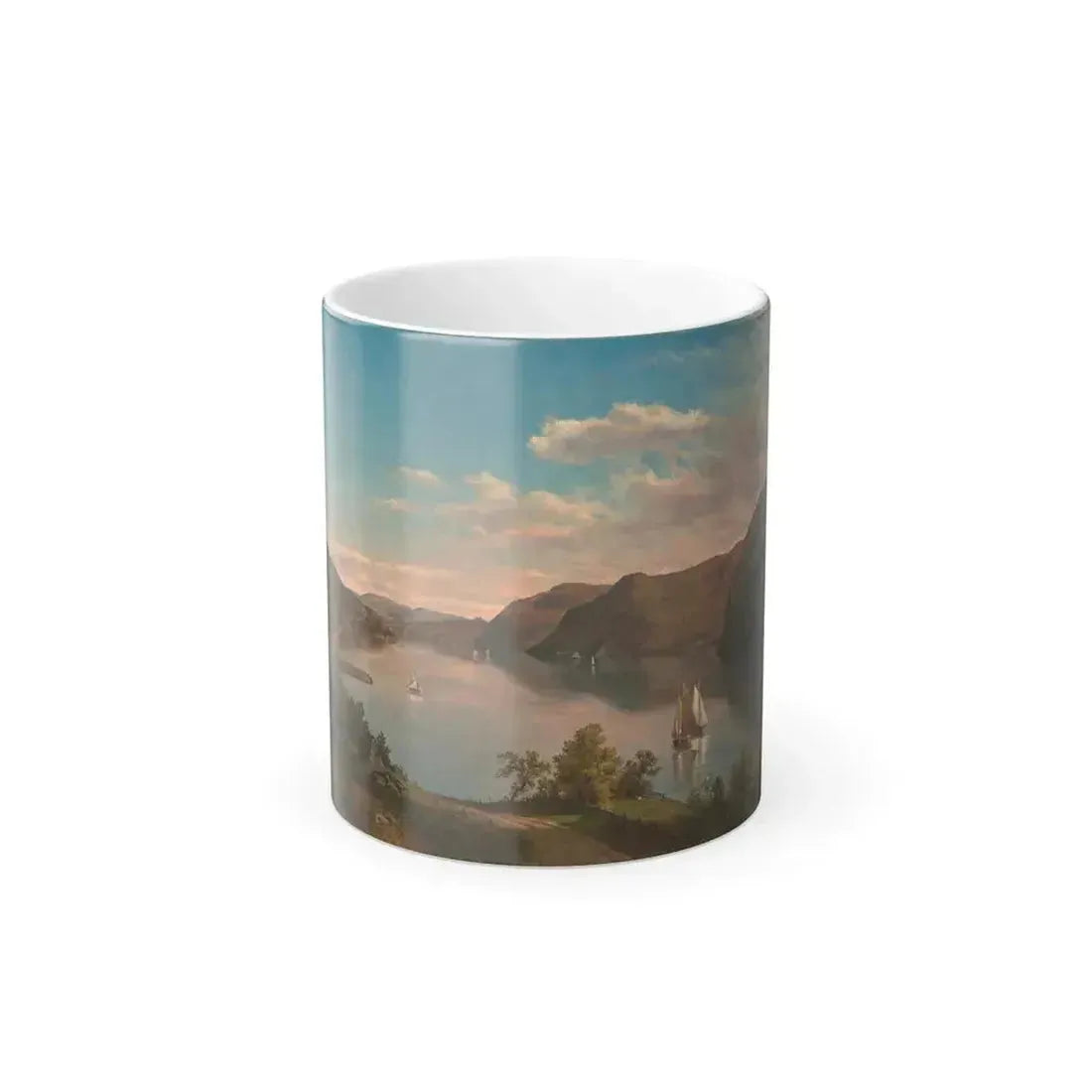 Charles Herbert Moore (1840-1930) Down the Hudson to West Point - Oil on Canvas 1861 - Color Changing Mug 11oz 11oz - Go Mug Yourself