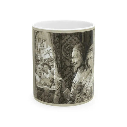 Charles I and his Queen Passing Through the Hostile Crowd - White Coffee Mug 11oz - Go Mug Yourself