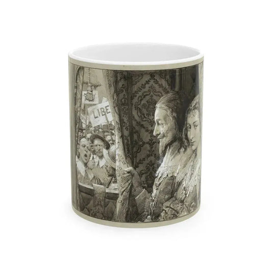 Charles I and his Queen Passing Through the Hostile Crowd - White Coffee Mug 11oz - Go Mug Yourself