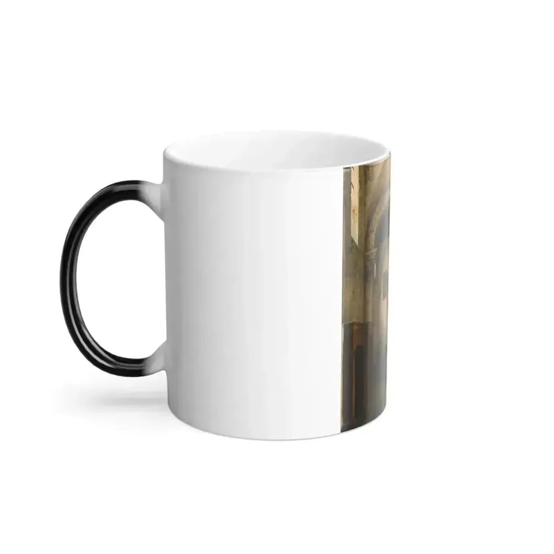 Charles-Louis Lesaint (1795-%3f) View of the aisle of a Norman church - Oil on Canvas 1828 - Color Changing Mug 11oz - Go Mug Yourself