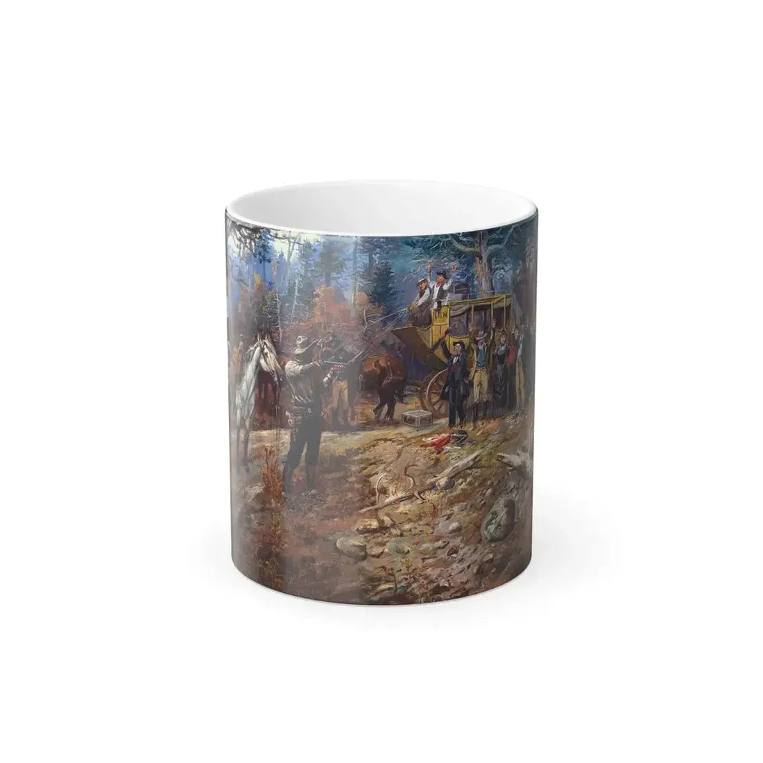 Charles M Russell (1864-1926) The Hold Up - Oil on canvas 1899 - Color Changing Mug 11oz Default Title 11oz - Go Mug Yourself