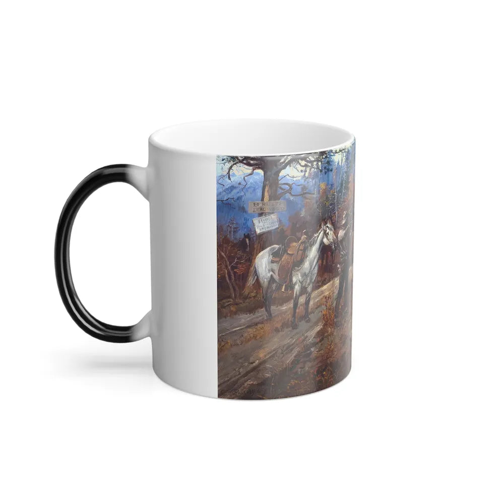 Charles M Russell (1864-1926) The Hold Up - Oil on canvas 1899 - Color Changing Mug 11oz-Go Mug Yourself