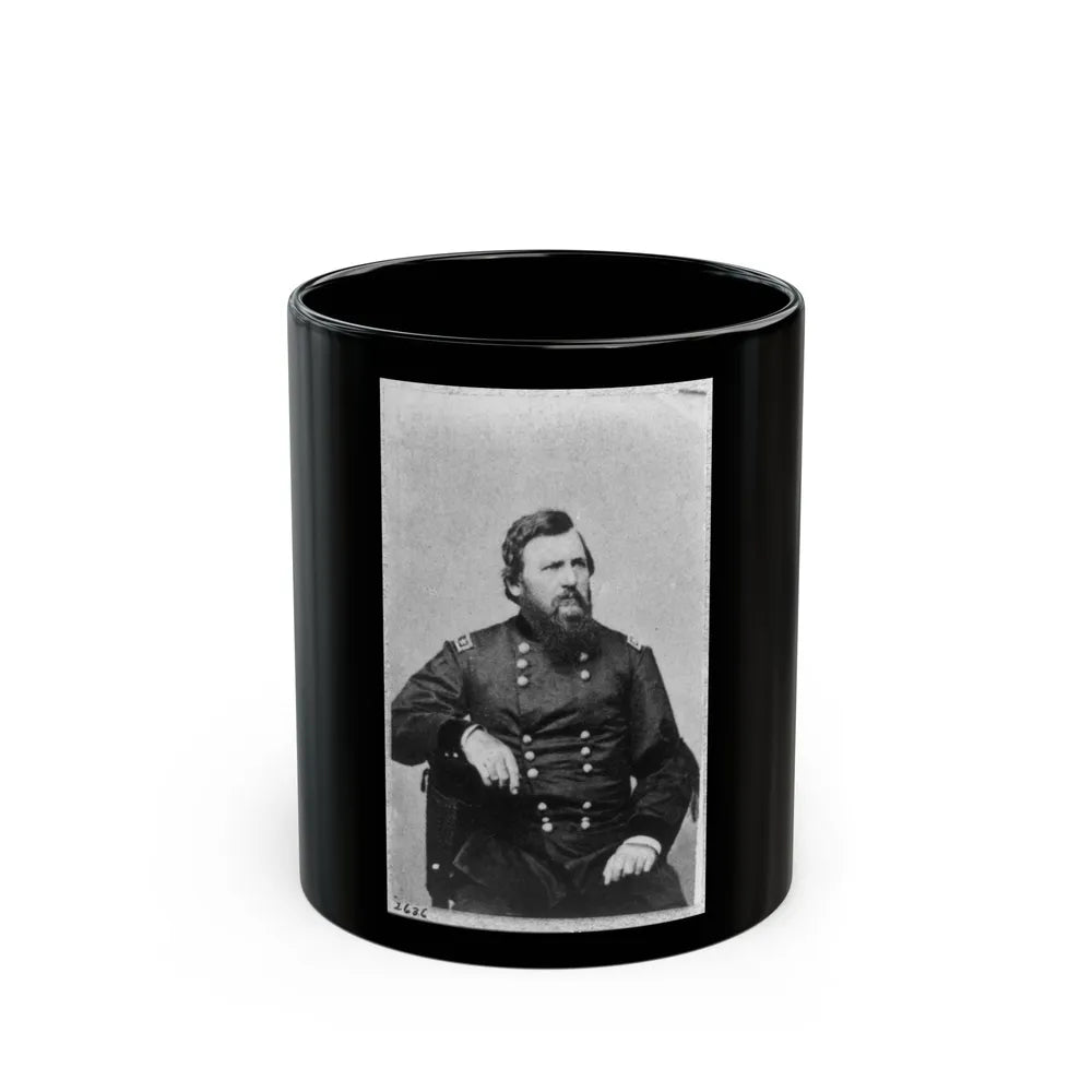 Charles R. Woods, Three-Quarter Length Portrait, Seated, Facing Right (U.S. Civil War) Black Coffee Mug-11oz-Go Mug Yourself