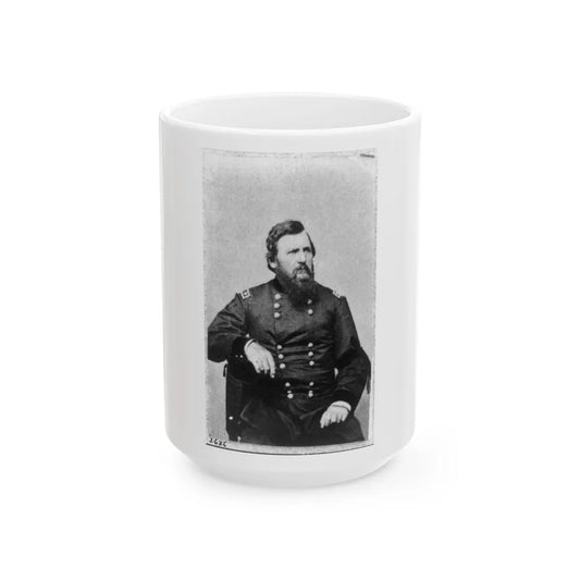 Charles R. Woods, Three-Quarter Length Portrait, Seated, Facing Right (U.S. Civil War) White Coffee Mug-15oz-Go Mug Yourself