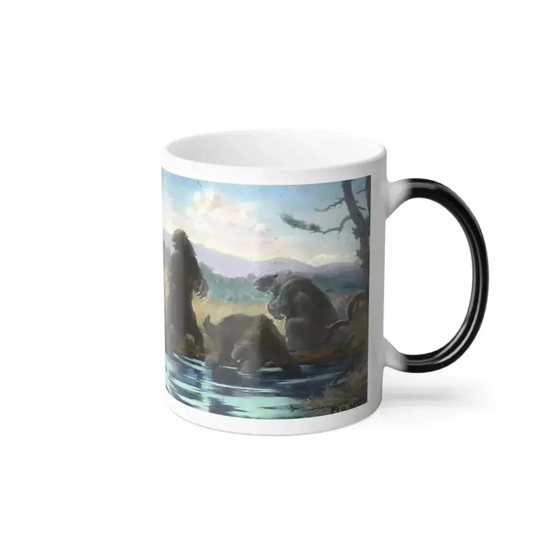 Charles Robert Knight (1874-1953)  La Brea Tar Pits - Color Changing Mug 11oz - Go Mug Yourself