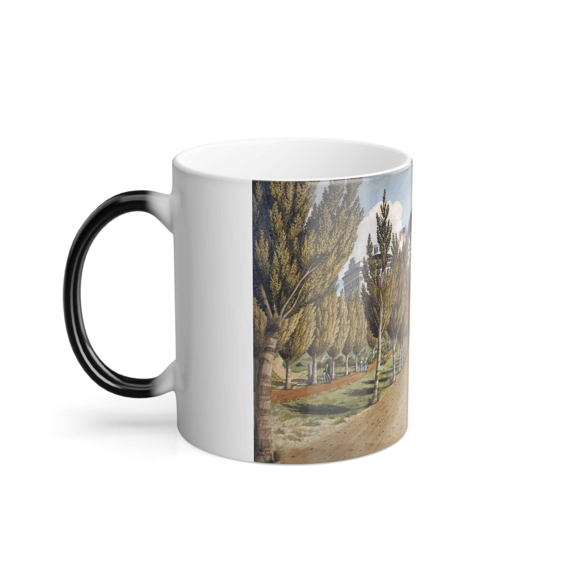 Charles W Burton (1807-c1849) View of the Capitol - Watercolor, Pen and Black Ink, and Gum Arabic on O-0 - Color Changing Mug 11oz-Go Mug Yourself