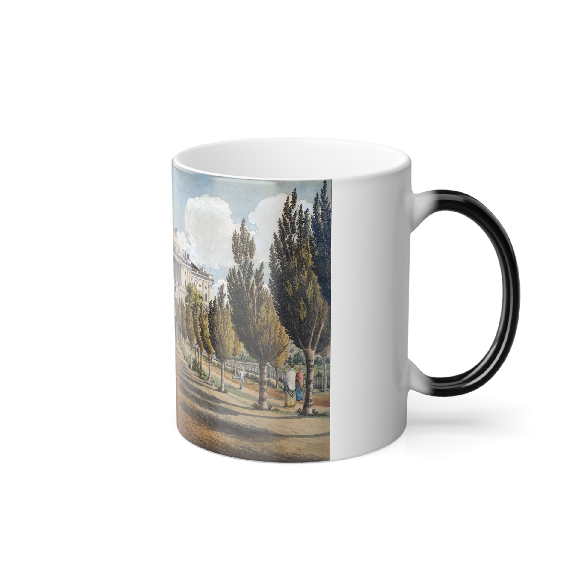 Charles W Burton (1807-c1849) View of the Capitol - Watercolor, Pen and Black Ink, and Gum Arabic on O-0 - Color Changing Mug 11oz-Go Mug Yourself