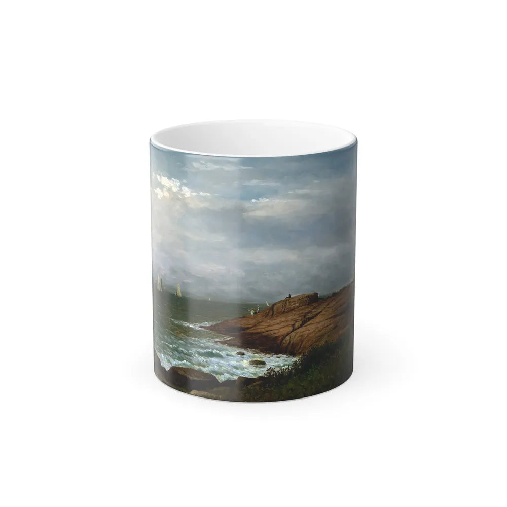 Charles W Knapp (1823-1900) Along the Shore, Narragansett - Oil on Canvas c1880 - Color Changing Mug 11oz-11oz-Go Mug Yourself