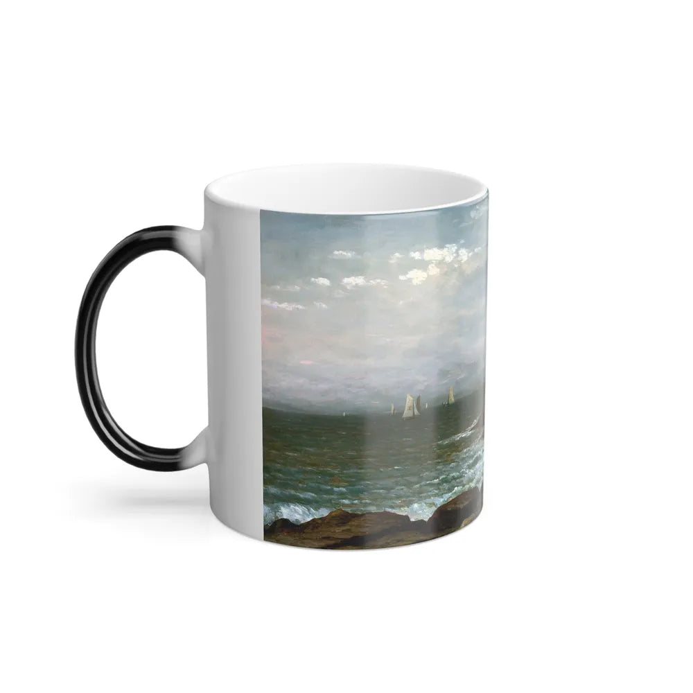 Charles W Knapp (1823-1900) Along the Shore, Narragansett - Oil on Canvas c1880 - Color Changing Mug 11oz-Go Mug Yourself