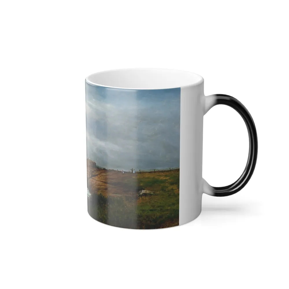 Charles W Knapp (1823-1900) Along the Shore, Narragansett - Oil on Canvas c1880 - Color Changing Mug 11oz-Go Mug Yourself