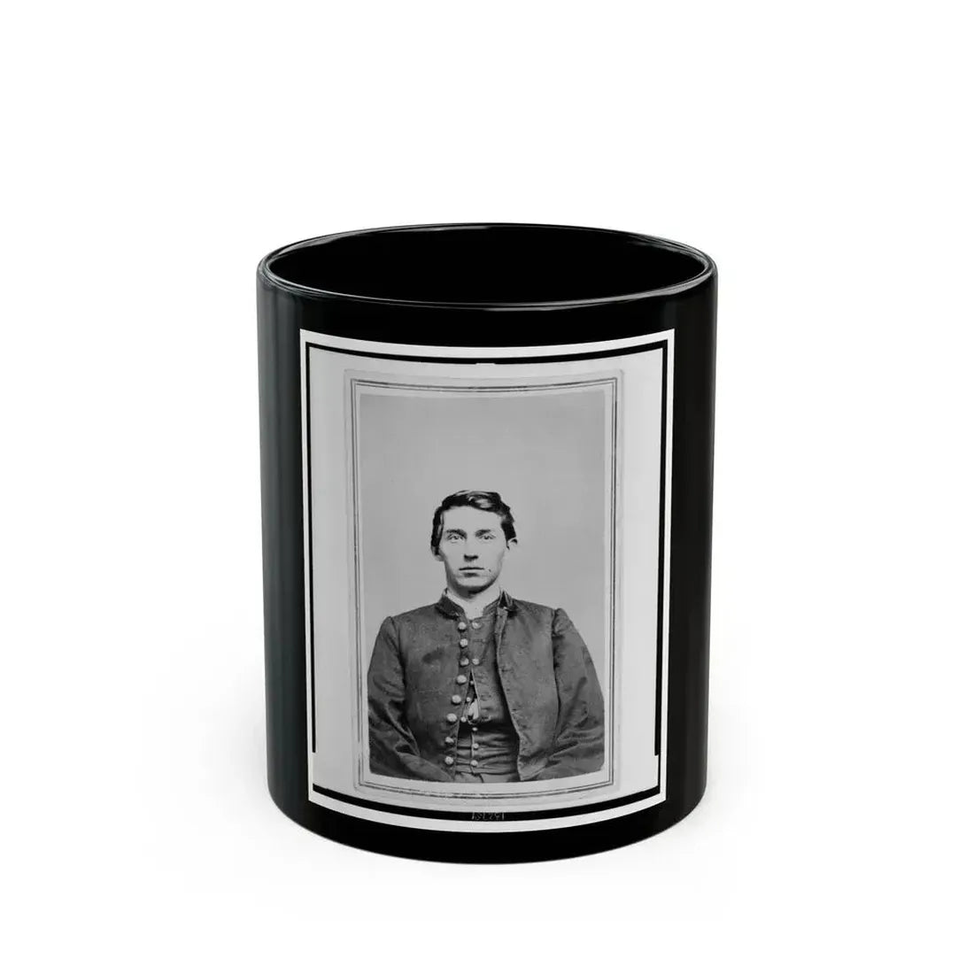 Charles Whittington, Sergeant Major, 7th West Virginia Cavalry, Half-Length Portrait, Wearing Uniform, Seated, Facing Front (U.S. Civil War) Black Coffee Mug 11oz - Go Mug Yourself