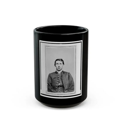 Charles Whittington, Sergeant Major, 7th West Virginia Cavalry, Half-Length Portrait, Wearing Uniform, Seated, Facing Front (U.S. Civil War) Black Coffee Mug 15oz - Go Mug Yourself