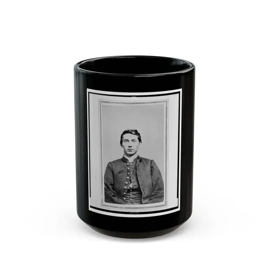 Charles Whittington, Sergeant Major, 7th West Virginia Cavalry, Half-Length Portrait, Wearing Uniform, Seated, Facing Front (U.S. Civil War) Black Coffee Mug 15oz - Go Mug Yourself