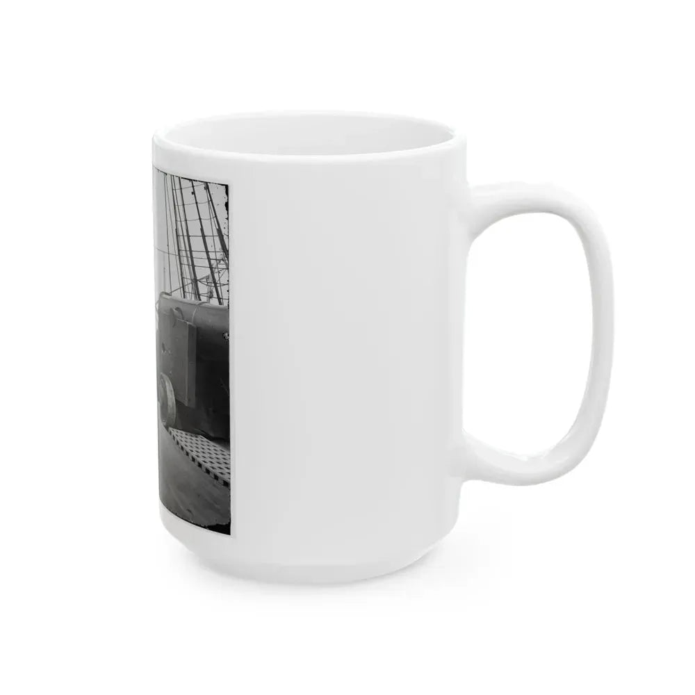 Charleston Harbor, S.C. 24-Pdr. Howitzer On Deck Of U.S.S. Pawnee (U.S. Civil War) White Coffee Mug - Go Mug Yourself