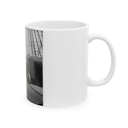 Charleston Harbor, S.C. 24-Pdr. Howitzer On Deck Of U.S.S. Pawnee (U.S. Civil War) White Coffee Mug - Go Mug Yourself