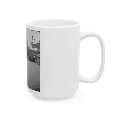 Charleston Harbor, S.C. Crew Members, Quarterdeck, And Starboard Battery Of U.S.S. Pawnee (U.S. Civil War) White Coffee Mug - Go Mug Yourself