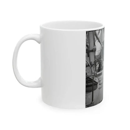 Charleston Harbor, S.C. Crew Members, Quarterdeck, And Starboard Battery Of U.S.S. Pawnee (U.S. Civil War) White Coffee Mug - Go Mug Yourself