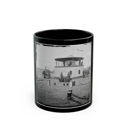 Charleston Harbor, S.C. Deck And Officers Of U.S.S. Monitor Catskill; Lt. Comdr. Edward Barrett Seated On The Turret (U.S. Civil War) Black Coffee Mug 11oz - Go Mug Yourself