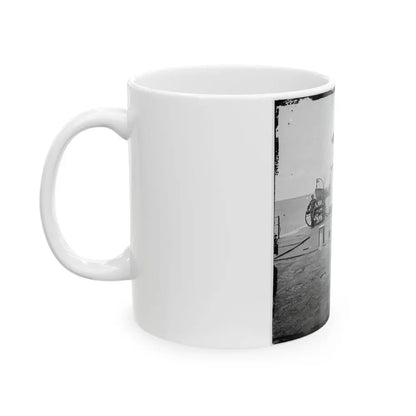 Charleston Harbor, S.C. Deck And Officers Of U.S.S. Monitor Catskill; Lt. Comdr. Edward Barrett Seated On The Turret (U.S. Civil War) White Coffee Mug - Go Mug Yourself