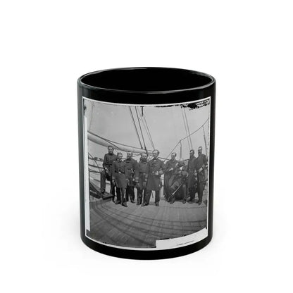 Charleston Harbor, S.C. Rear Admiral John A. Dahlgren (Fifth From Left) And Staff Aboard U.S.S. Pawnee (U.S. Civil War) Black Coffee Mug 11oz - Go Mug Yourself