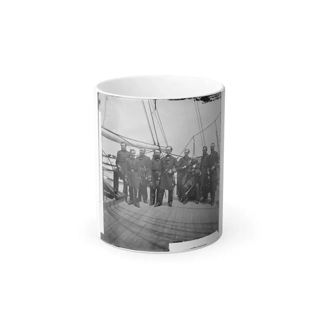 Charleston Harbor, S.C. Rear Admiral John A. Dahlgren (Fifth From Left) and Staff Aboard U.S.S. Pawnee (U.S. Civil War) Color Changing Coffee Mug 11oz Default Title 11oz - Go Mug Yourself