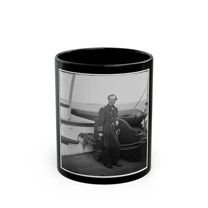 Charleston Harbor, S.C. Rear Admiral John A. Dahlgren Standing By A Dahlgren Gun On Deck Of U.S.S. Pawnee (U.S. Civil War) Black Coffee Mug 11oz - Go Mug Yourself