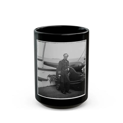 Charleston Harbor, S.C. Rear Admiral John A. Dahlgren Standing By A Dahlgren Gun On Deck Of U.S.S. Pawnee (U.S. Civil War) Black Coffee Mug 15oz - Go Mug Yourself