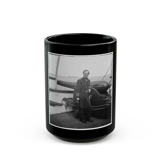 Charleston Harbor, S.C. Rear Admiral John A. Dahlgren Standing By A Dahlgren Gun On Deck Of U.S.S. Pawnee (U.S. Civil War) Black Coffee Mug 15oz - Go Mug Yourself